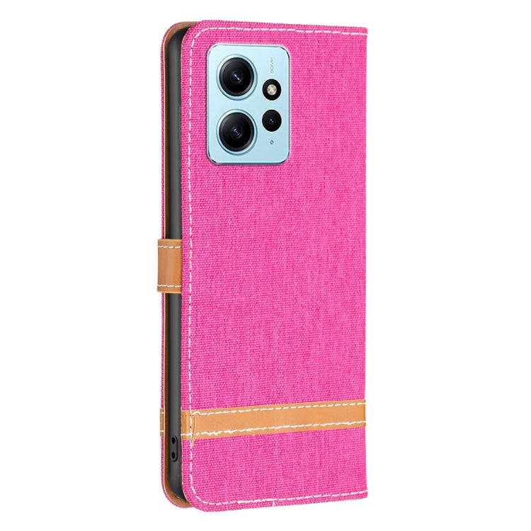 For Xiaomi Redmi Note 12 4G Global Color Block Denim Texture Leather Phone Case