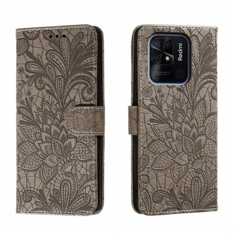 For Xiaomi Redmi 10C Lace Flower Embossing Flip Leather Phone Case