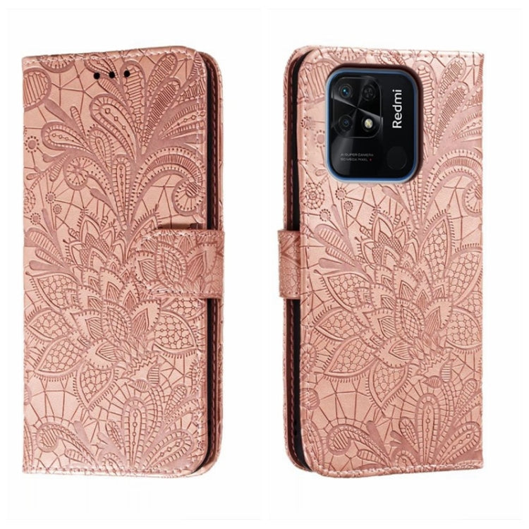 For Xiaomi Redmi 10C Lace Flower Embossing Flip Leather Phone Case
