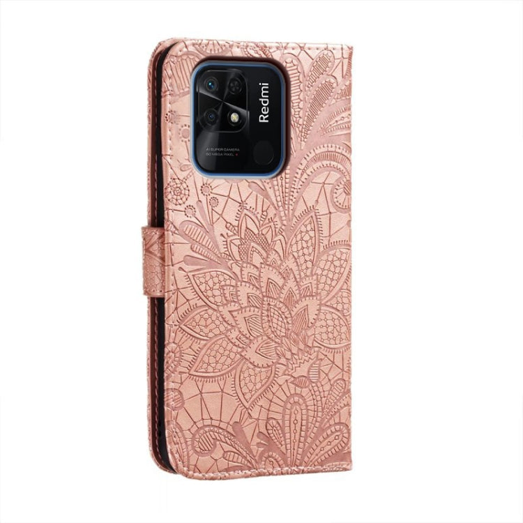 For Xiaomi Redmi 10C Lace Flower Embossing Flip Leather Phone Case