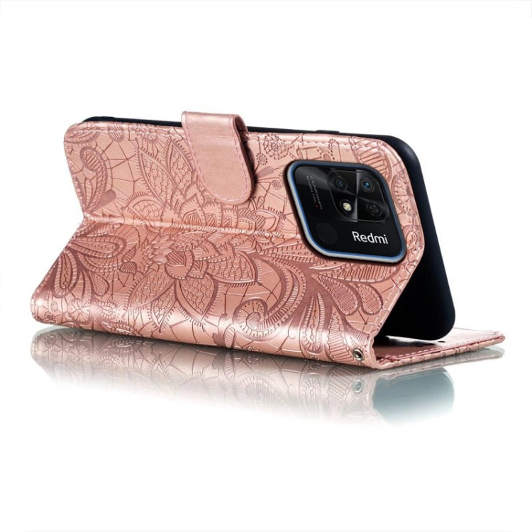 For Xiaomi Redmi 10C Lace Flower Embossing Flip Leather Phone Case