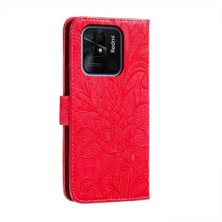 For Xiaomi Redmi 10C Lace Flower Embossing Flip Leather Phone Case