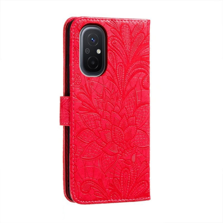 For Xiaomi Redmi 12C Lace Flower Embossing Flip Leather Phone Case