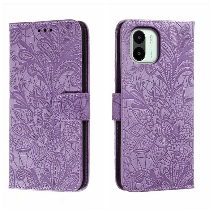 For Xiaomi Redmi A1 Lace Flower Embossing Flip Leather Phone Case