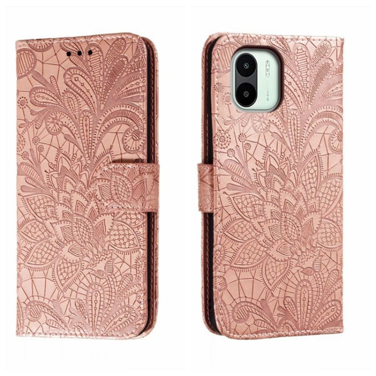 For Xiaomi Redmi A1 Lace Flower Embossing Flip Leather Phone Case