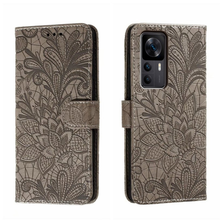 For Xiaomi Redmi K50 Ultra Lace Flower Embossing Flip Leather Phone Case