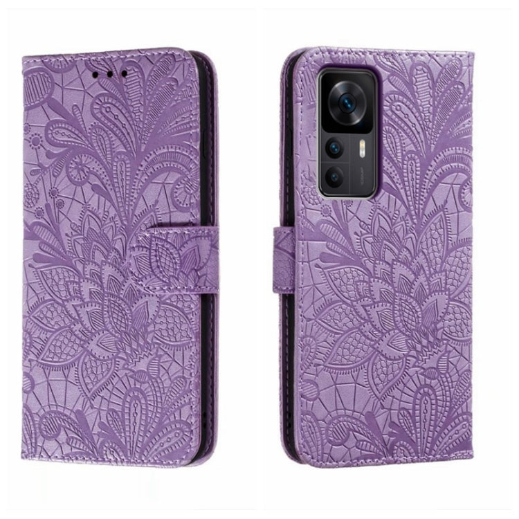 For Xiaomi Redmi K50 Ultra Lace Flower Embossing Flip Leather Phone Case
