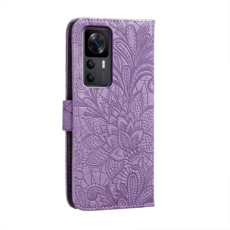 For Xiaomi Redmi K50 Ultra Lace Flower Embossing Flip Leather Phone Case