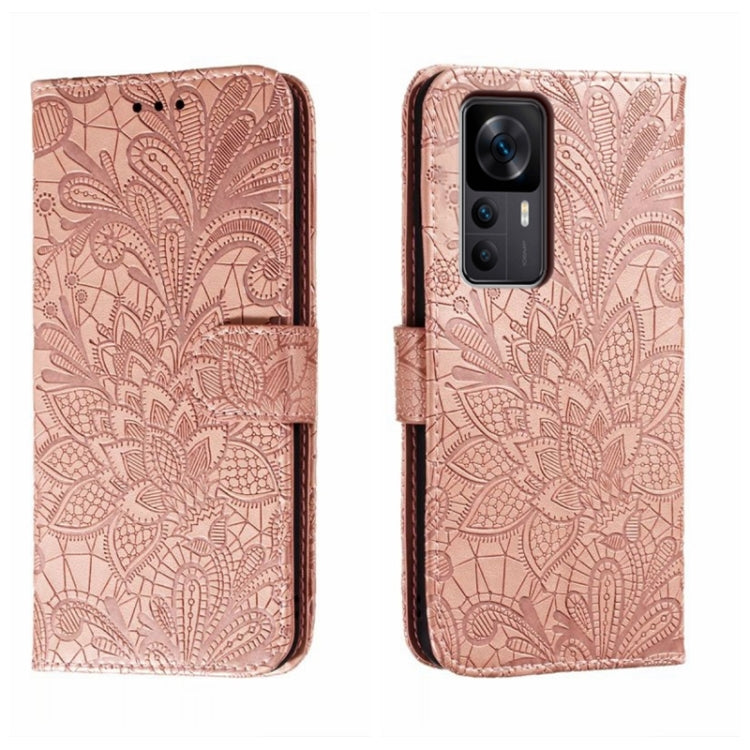 For Xiaomi Redmi K50 Ultra Lace Flower Embossing Flip Leather Phone Case