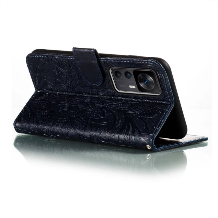 For Xiaomi Redmi K50 Ultra Lace Flower Embossing Flip Leather Phone Case