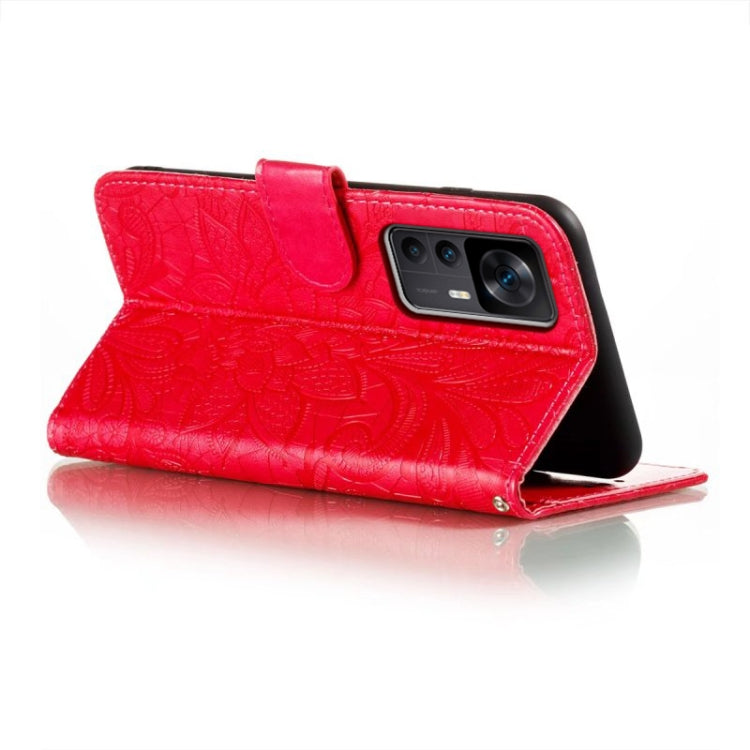 For Xiaomi Redmi K50 Ultra Lace Flower Embossing Flip Leather Phone Case