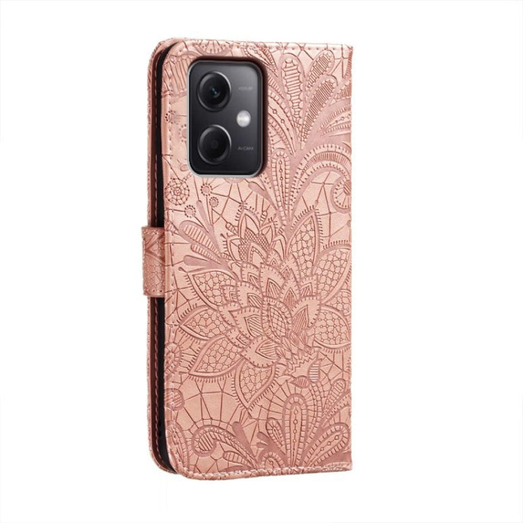 For Xiaomi Redmi Note 12 5G Global Lace Flower Embossing Flip Leather Phone Case