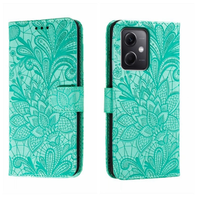 For Xiaomi Redmi Note 12 5G Global Lace Flower Embossing Flip Leather Phone Case