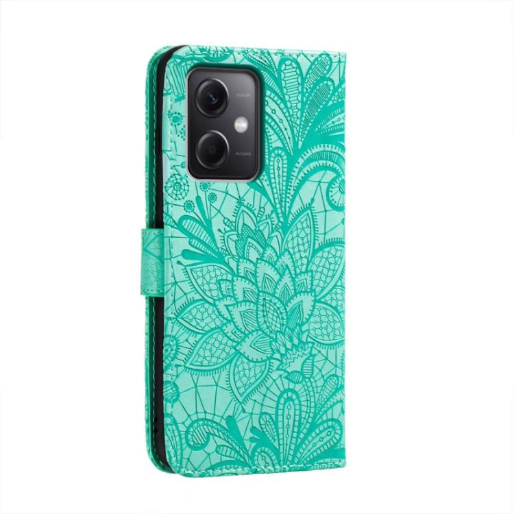 For Xiaomi Redmi Note 12 5G Global Lace Flower Embossing Flip Leather Phone Case