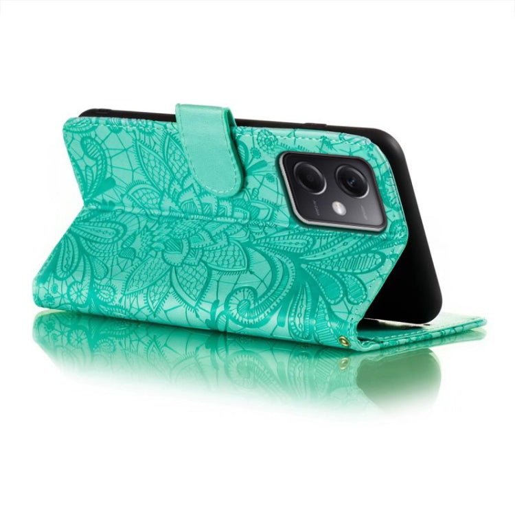 For Xiaomi Redmi Note 12 5G Global Lace Flower Embossing Flip Leather Phone Case