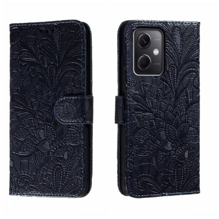 For Xiaomi Redmi Note 12 5G Global Lace Flower Embossing Flip Leather Phone Case