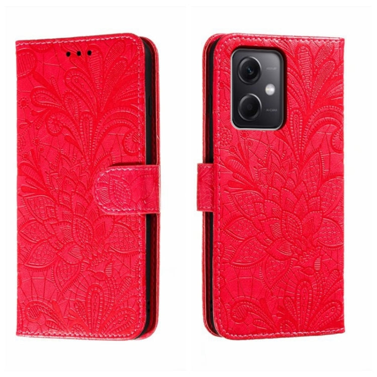 For Xiaomi Redmi Note 12 5G Global Lace Flower Embossing Flip Leather Phone Case