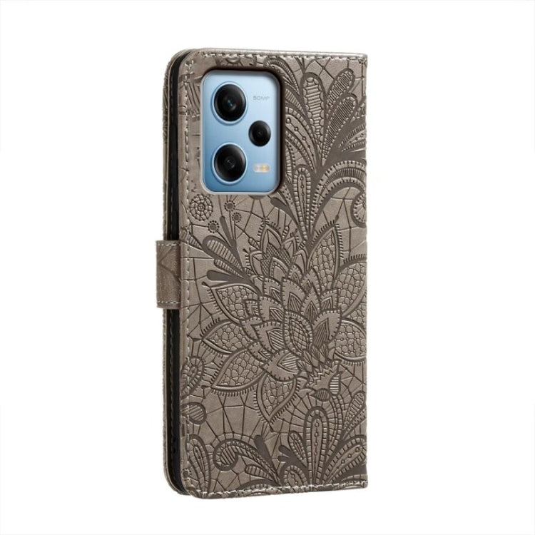 For Xiaomi Redmi Note 12 Pro Lace Flower Embossing Flip Leather Phone Case