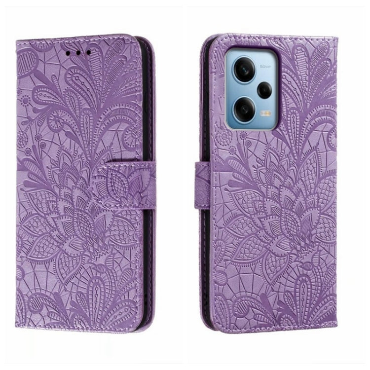 For Xiaomi Redmi Note 12 Pro Lace Flower Embossing Flip Leather Phone Case
