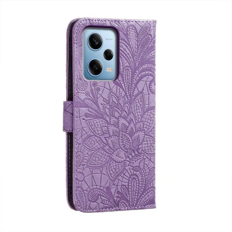 For Xiaomi Redmi Note 12 Pro Lace Flower Embossing Flip Leather Phone Case