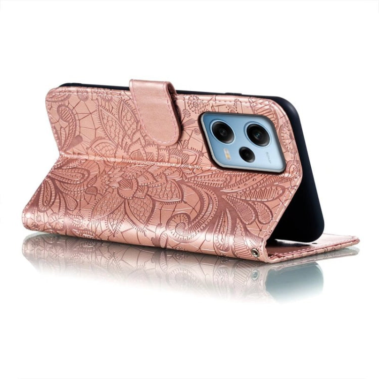 For Xiaomi Redmi Note 12 Pro Lace Flower Embossing Flip Leather Phone Case