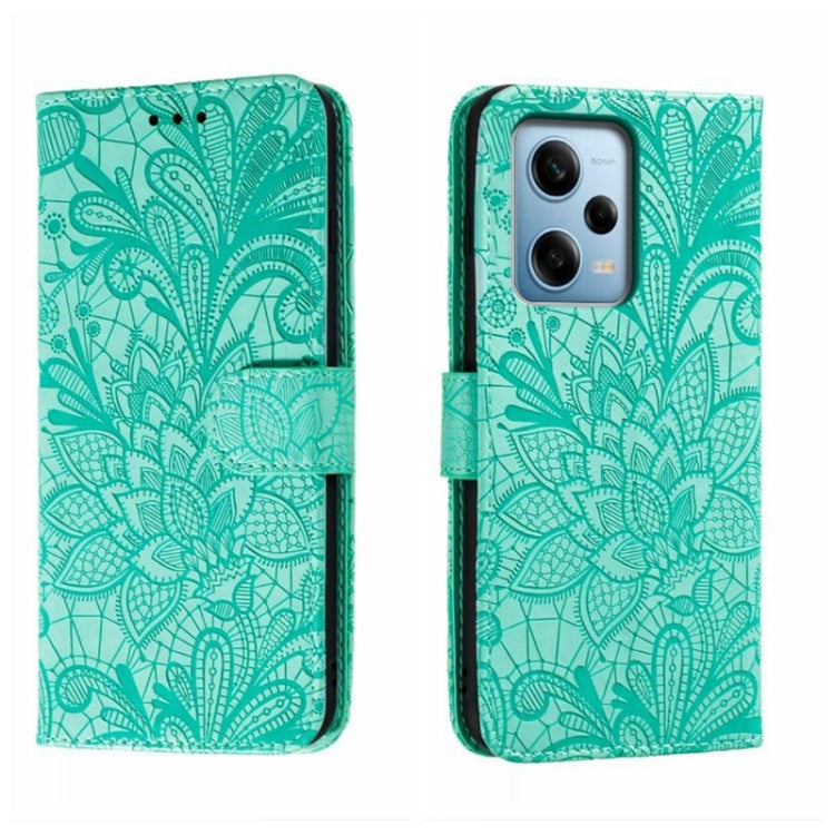 For Xiaomi Redmi Note 12 Pro Lace Flower Embossing Flip Leather Phone Case