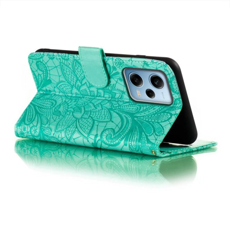 For Xiaomi Redmi Note 12 Pro Lace Flower Embossing Flip Leather Phone Case