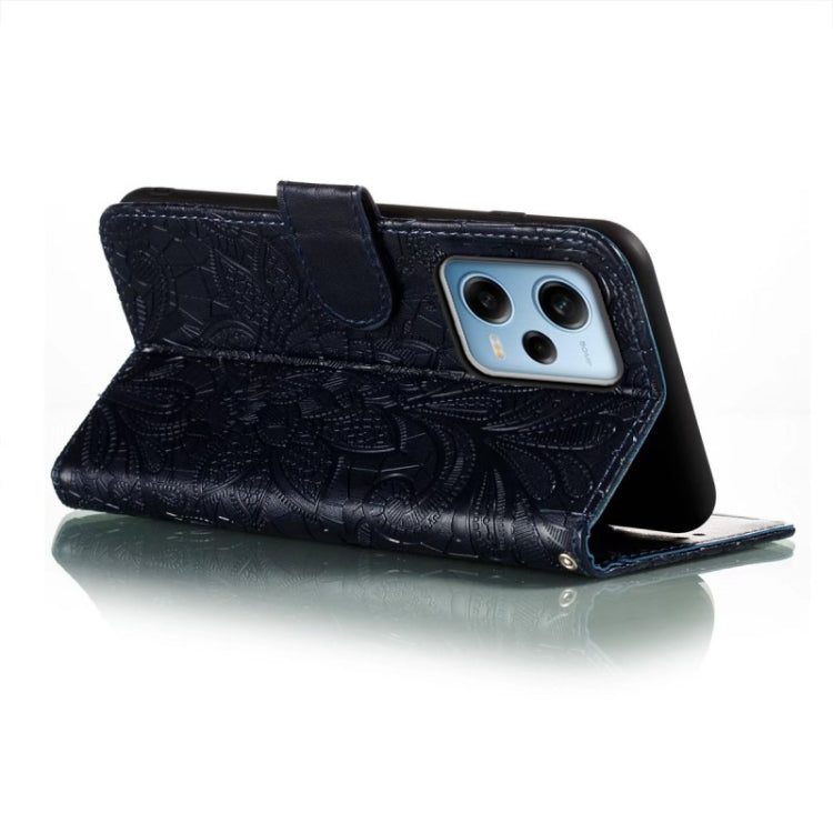 For Xiaomi Redmi Note 12 Pro Lace Flower Embossing Flip Leather Phone Case