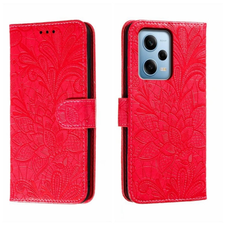 For Xiaomi Redmi Note 12 Pro Lace Flower Embossing Flip Leather Phone Case