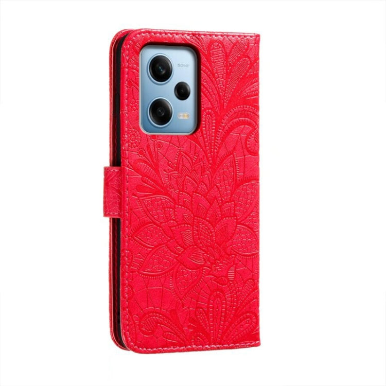 For Xiaomi Redmi Note 12 Pro Lace Flower Embossing Flip Leather Phone Case