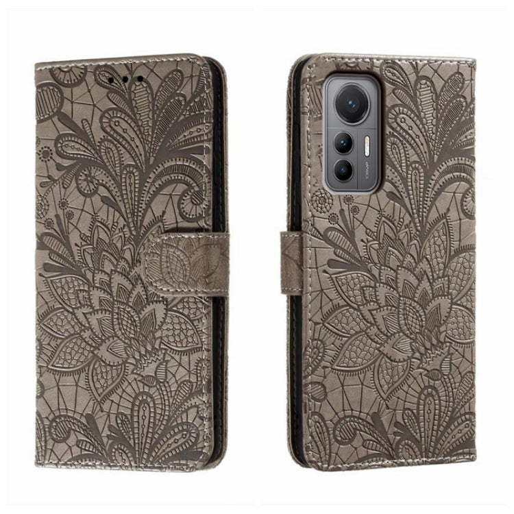 For Xiaomi 12 Lite Lace Flower Embossing Flip Leather Phone Case