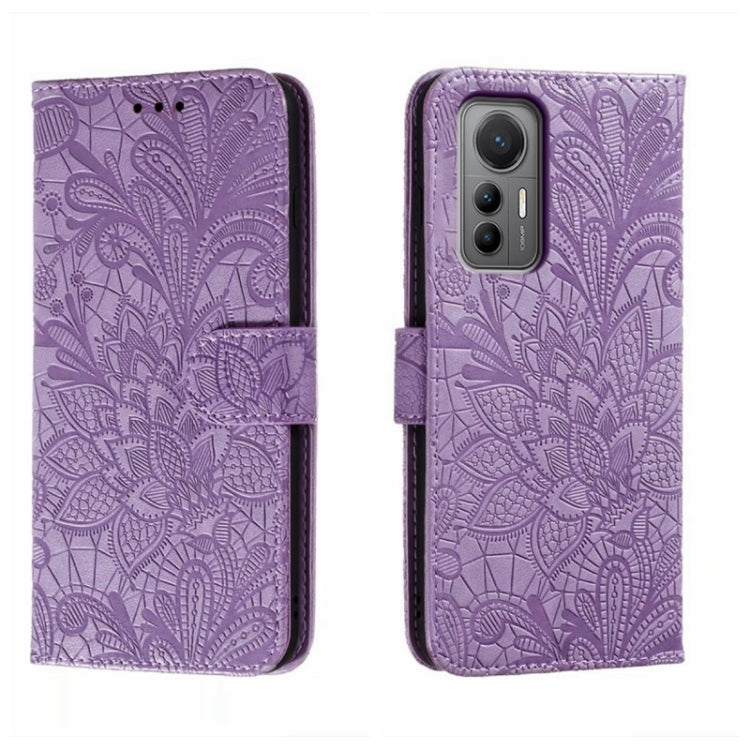 For Xiaomi 12 Lite Lace Flower Embossing Flip Leather Phone Case
