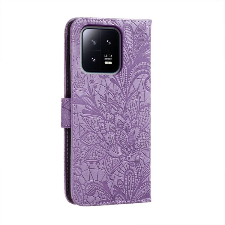 For Xiaomi 13 Lace Flower Embossing Flip Leather Phone Case