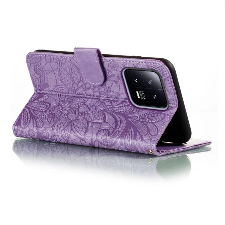 For Xiaomi 13 Lace Flower Embossing Flip Leather Phone Case