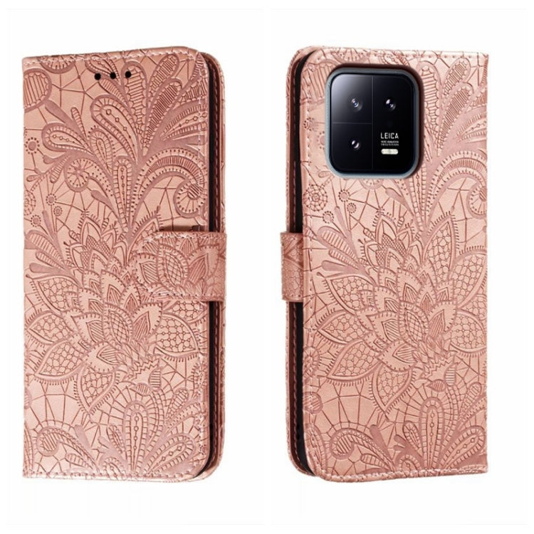 For Xiaomi 13 Lace Flower Embossing Flip Leather Phone Case