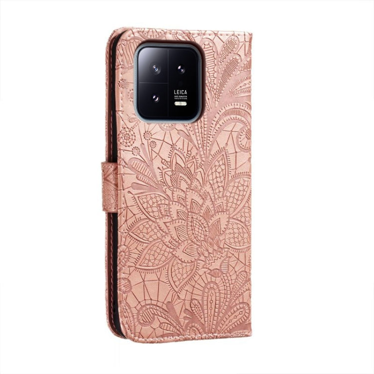 For Xiaomi 13 Lace Flower Embossing Flip Leather Phone Case