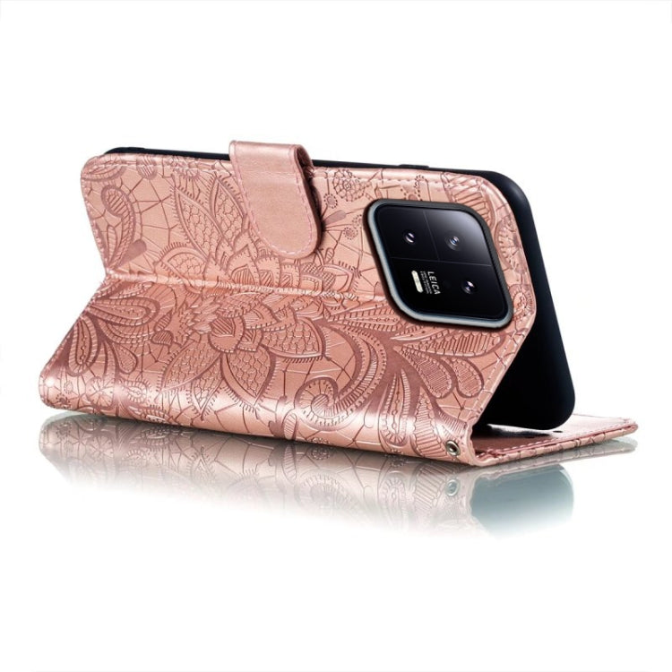 For Xiaomi 13 Lace Flower Embossing Flip Leather Phone Case