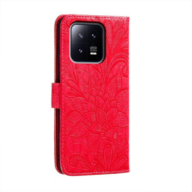 For Xiaomi 13 Lace Flower Embossing Flip Leather Phone Case