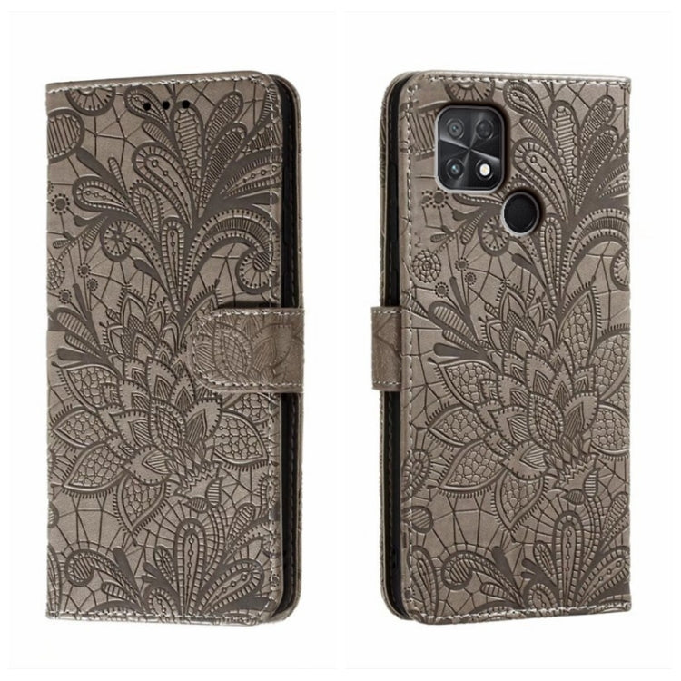 For Xiaomi Poco C40 Lace Flower Embossing Flip Leather Phone Case