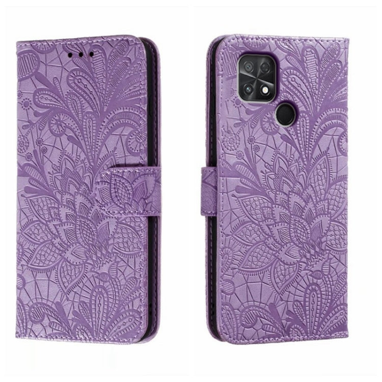 For Xiaomi Poco C40 Lace Flower Embossing Flip Leather Phone Case