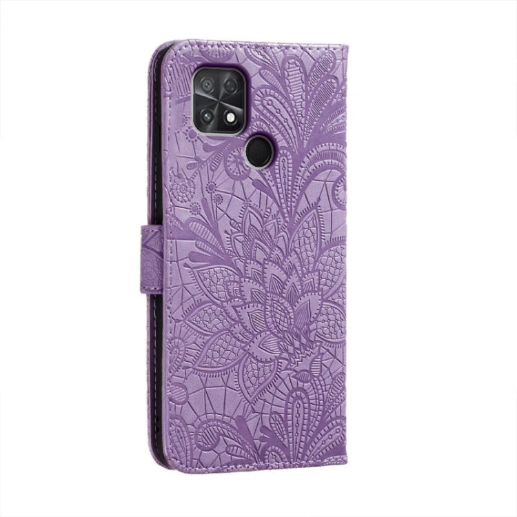 For Xiaomi Poco C40 Lace Flower Embossing Flip Leather Phone Case