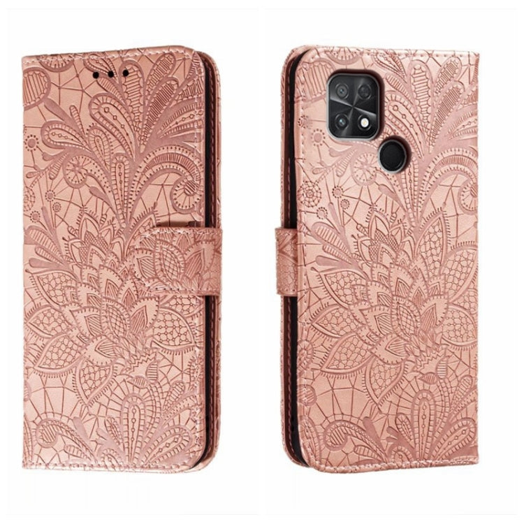 For Xiaomi Poco C40 Lace Flower Embossing Flip Leather Phone Case