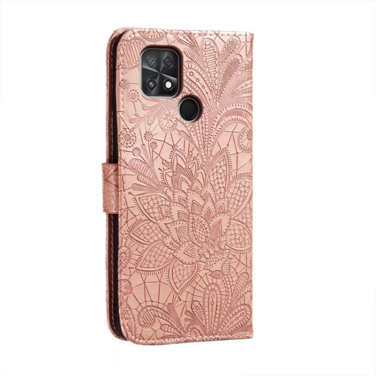For Xiaomi Poco C40 Lace Flower Embossing Flip Leather Phone Case