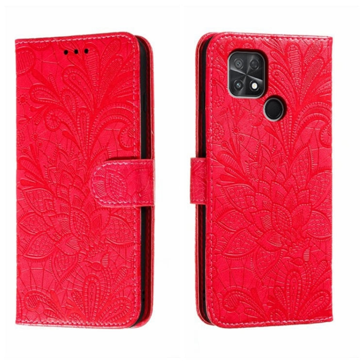 For Xiaomi Poco C40 Lace Flower Embossing Flip Leather Phone Case