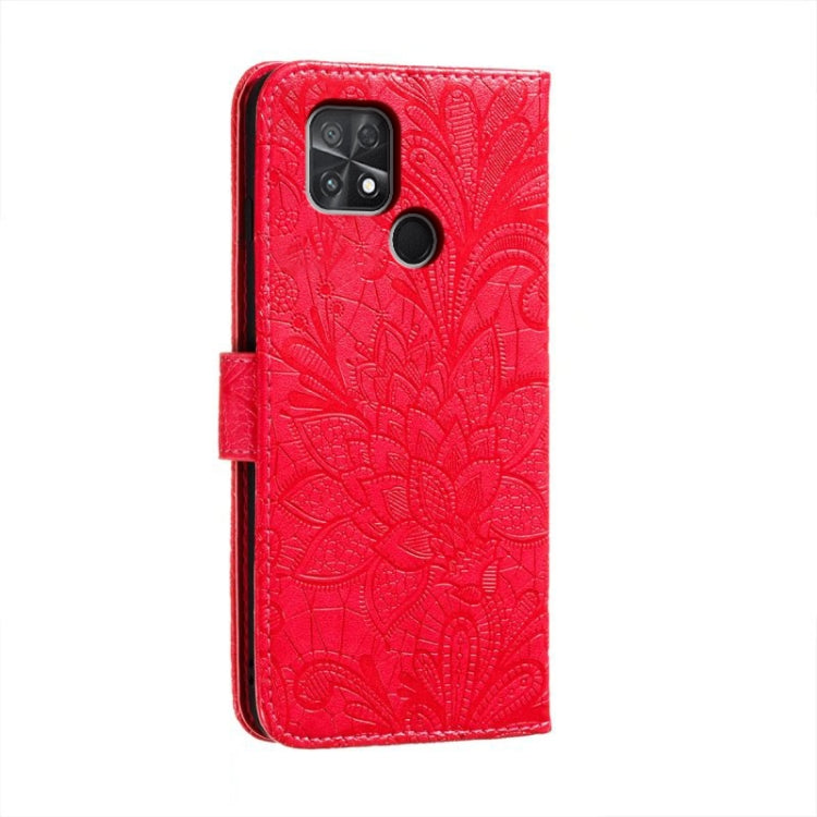 For Xiaomi Poco C40 Lace Flower Embossing Flip Leather Phone Case