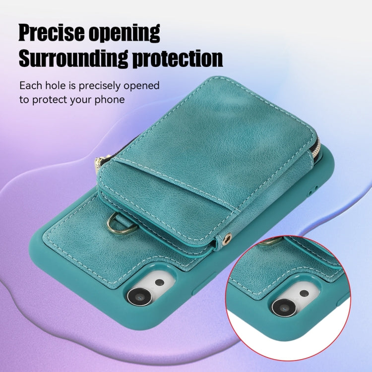 For iPhone XR Zipper Card Bag Back Cover Phone Case
