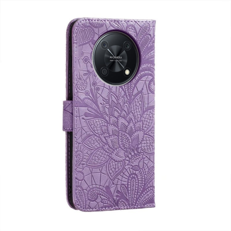 For Huawei Enjoy 50 Pro Lace Flower Embossing Flip Leather Phone Case