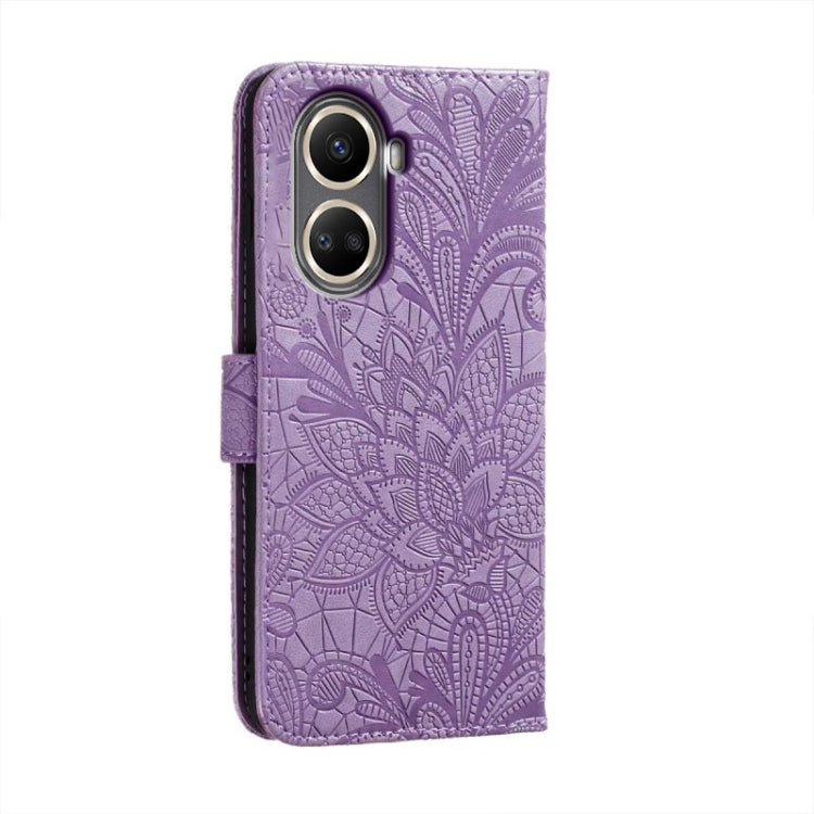 For Huawei nova 10 SE Lace Flower Embossing Flip Leather Phone Case