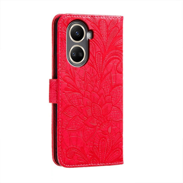 For Huawei nova 10 SE Lace Flower Embossing Flip Leather Phone Case