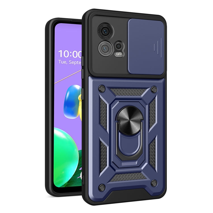 For Motorola Moto G72 Sliding Camera Cover Design TPU+PC Phone Case